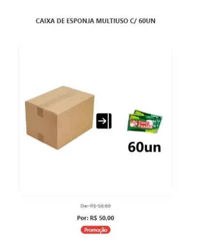 CAIXA DE ESPONJA MULTIUSO C/ 60UN