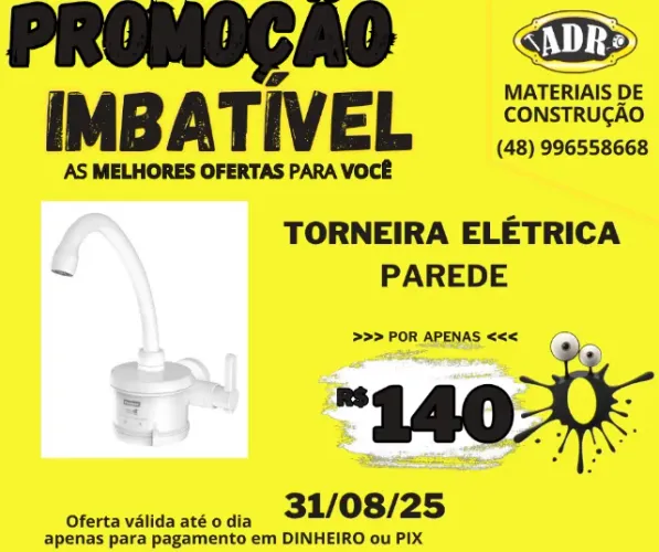 Torneira Elétrica Parede Enerbras Branca