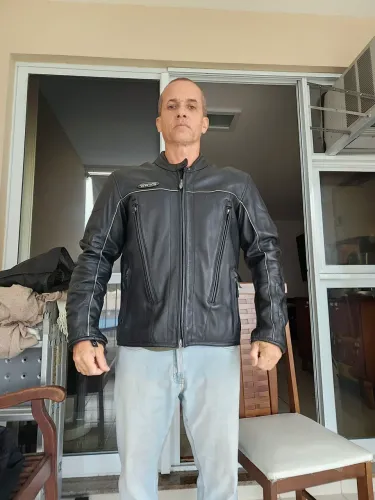 Jaqueta de couro Harley Davidson FXRG tam M com cinta abdominal e forro térmico removível