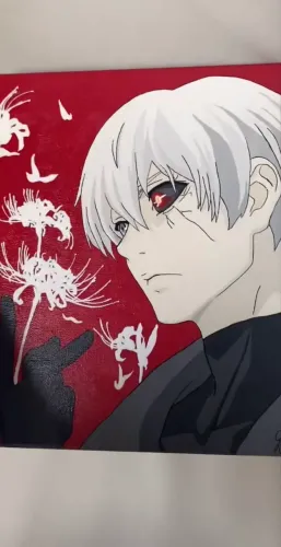 Quadro pintura kaneki-tonto ghoul