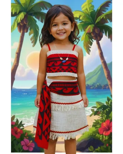 Fantasia Moana Luxo Tropical VERMELHA