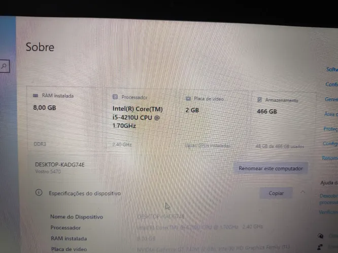 Notebook Dell Vostro 5470