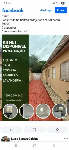 Kitnet pra locação em itanhaem litoral sul de sp 