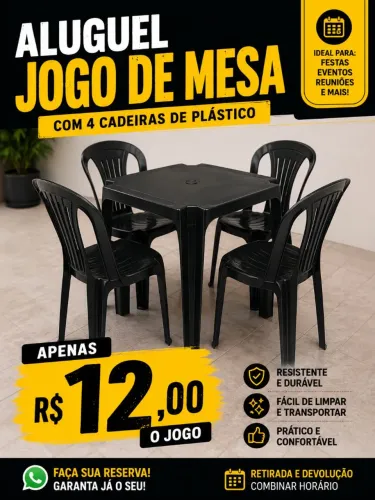 Mesa e Cadeiras para Eventos