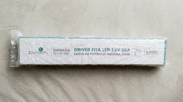 Fonte Driver Slim Perfil 12v 20a 200w Para Fita Led Gaya - LACRADA