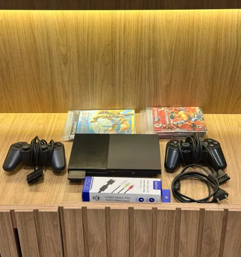 PS2 COMPLETO + 2 Controles + 30 jogos