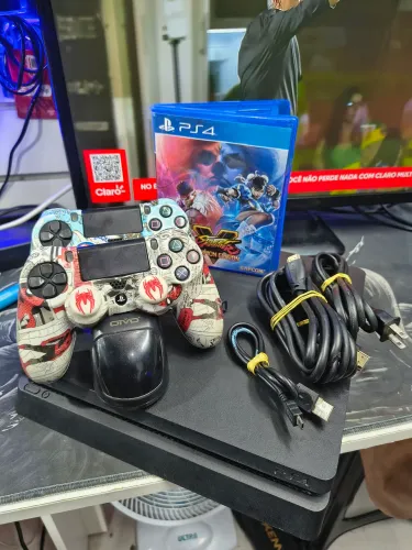 Vendo Ps4 4 Slim 500gb 2 controles e 1 jogo entrega grátis