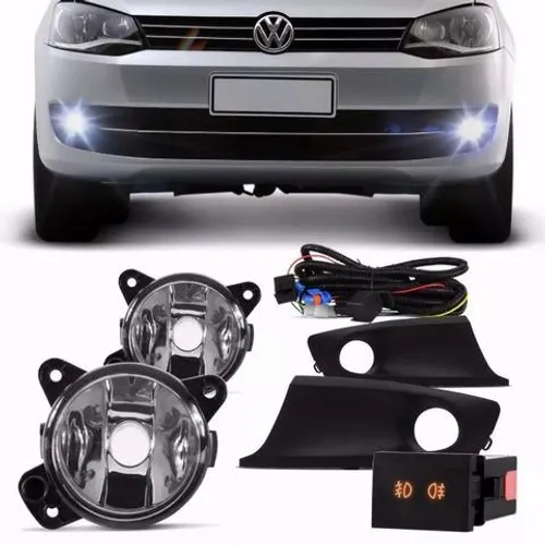 Kit Farol Milha Neblina Moldura Preta Fox Spacefox 2014