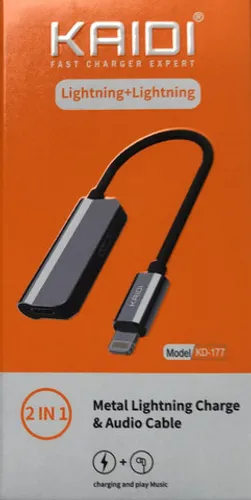Adaptador de Áudio e Carregamento Lightning + Lightning Fone Iphone Kaidi Novo na Caixa