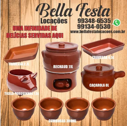 Locação de Pratos, Talheres, Taças, Mesas, Toalhas, Xícaras, Bombonieres, Panelas, Jarras