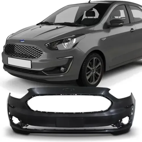 Parachoque Dianteiro Ford Ka 2019 à 2021 - Furo Farol Auxiliar - Preto Liso - Loma 1027296