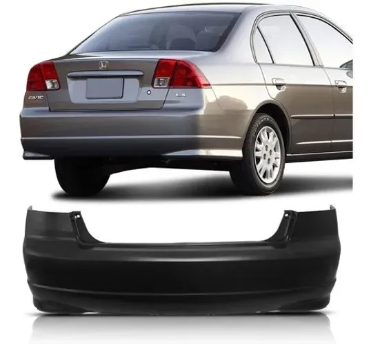 Parachoque Traseiro Honda Civic 2004 à 2006 - Preto Liso - TYG