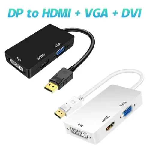 Displayport dp para dvi vga hdtv 3in 1 adaptador cabo conversor para projetor COD-CP768