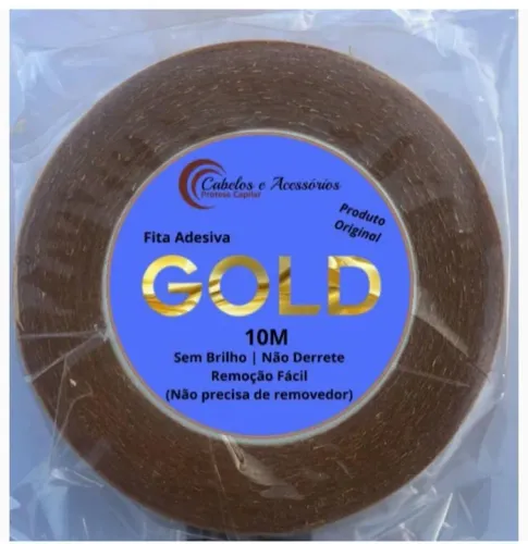 Fita dupla face gold.