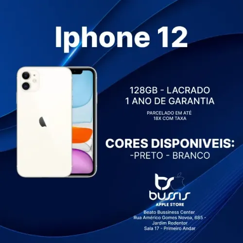 Iphone 12 128 Gb Branco | Lacrado Novo | Loja Fisica