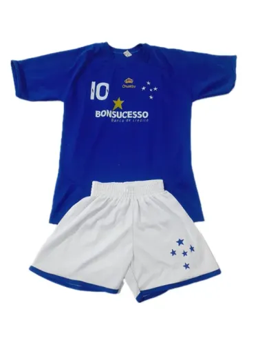 Conjunto Camisa e Shorts do Cruzeiro Futebol Tamanho 6 anis