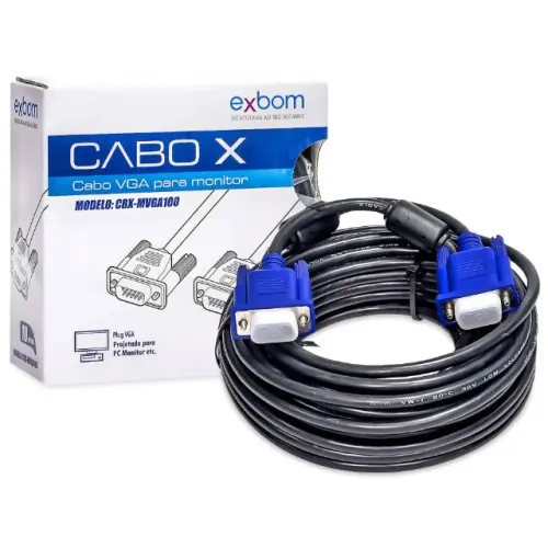 Cabo VGA para Monitor 10M MVGA100 - Exbom