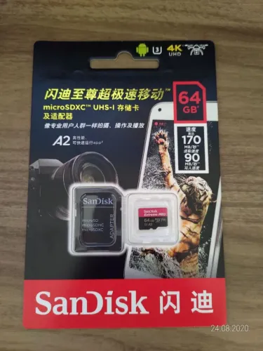 Cartão de memória sandisk extreme pro 64gb