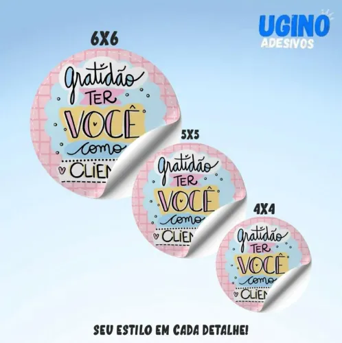 Adesivos 4×4 cm - Duráveis, Nítidos e com Acabamento Premium