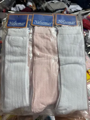 Kit com 12 Pares de Meias Cano Longo