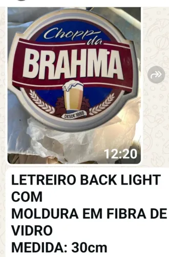 Letreiro original Atlantis/Ambev,  raridade Back Light Brahma