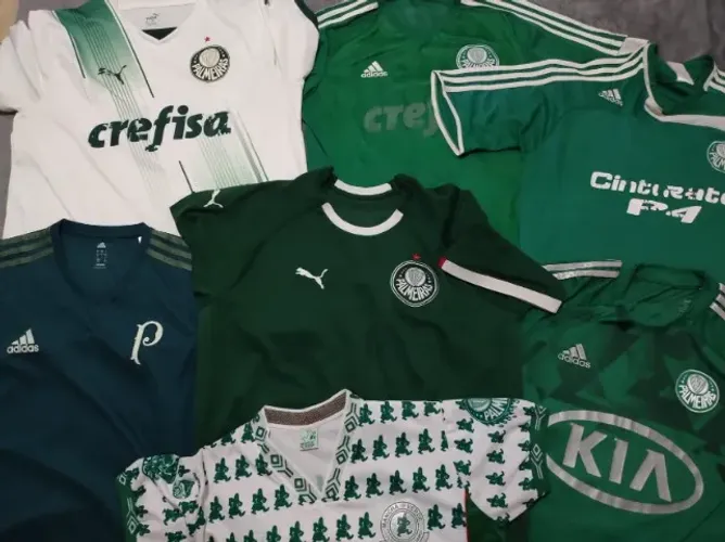 Camisas Oficiais Palmeiras. Tamanhos e modelos variados. Preço: a partir de 85,00.