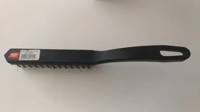 Escova Manual Aço 3 Fileiras Cabo Plástico 