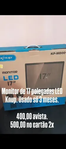 Monitor LED 17 polegadas Knup - Usado - 3 meses