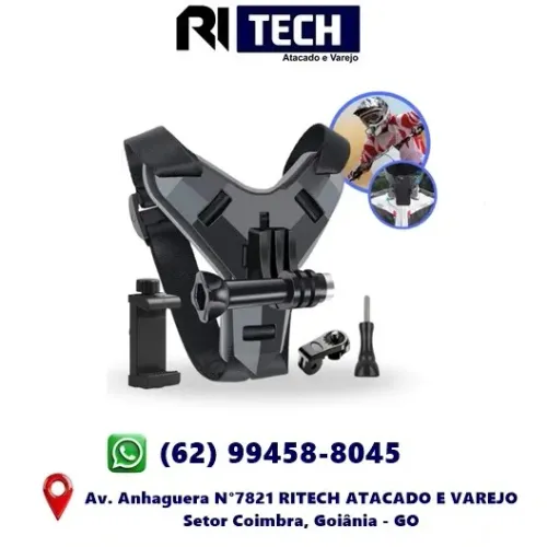 Suporte Câmera Celular Gopro Para Capacete Posição De Queixo Motoboy Delivery x