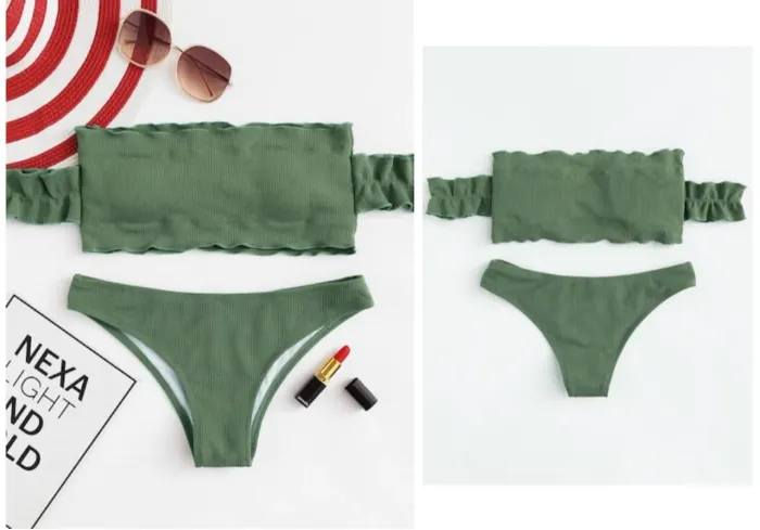 Biquíni feminino verde militar P