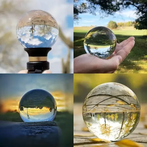 Lensball Original - Esfera de Cristal para Fotografia com Bolsa e Caixa