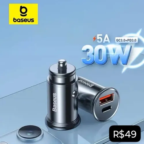 Carregador Veicular Baseus - Produto Novo