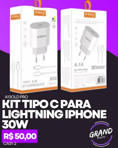 Kit Tipo C para Lightning iPhone 30w