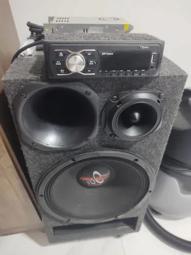 Caixa de Som Completa com Módulo, Corneta e Driver