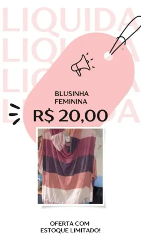 Blusa feminina listrada R$10,00 - Liquidação!