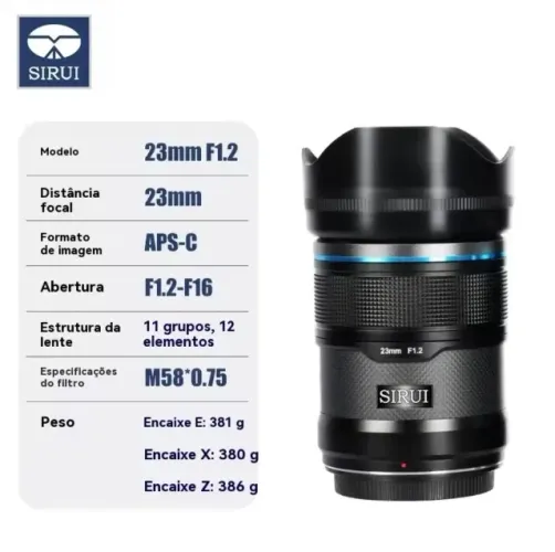 Lente Sirui 23mm f/1.2 Sniper Auto Foco para Câmera Sony E-mount - Preta |**Nova LACRADA**
