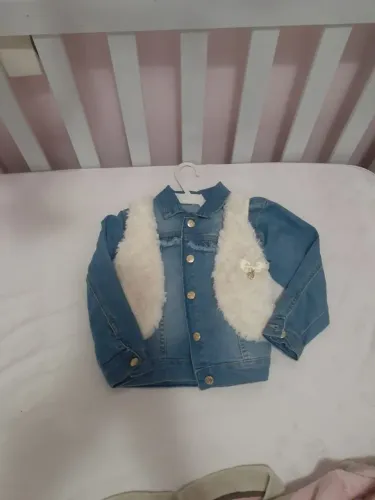 Promoção Kit Casaco Jeans mais bolero Pelúcia menina Tam 2 bem conservada