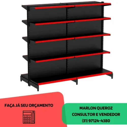 Gondola de Aço Polar Central Preta Nova