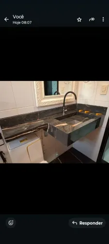 Pia Esculpida Porcelanato 80x40 com extensão 