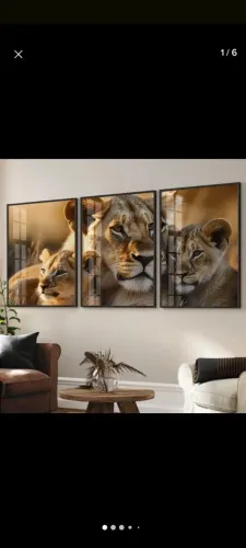 Vendo ou troco quadro decorativo 60x90 família leões 