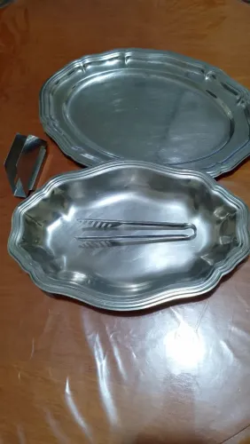 Saladeira e porta guardanapo inox