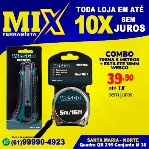 Kit Trena 5 Metros + Estilete 18mm Wesco