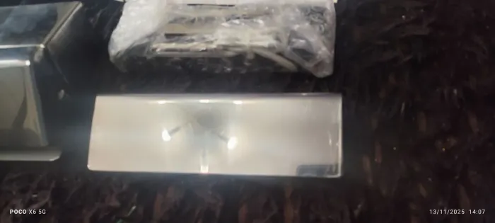 Suporte Metálico Inox Espelhado base de fixação para porta de vidro