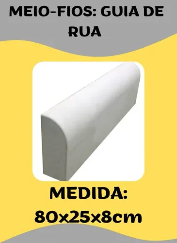 Meio-Fios: Guia de Rua 80x25x8cm