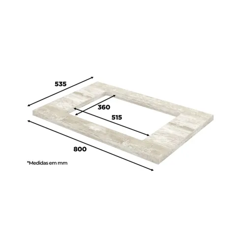 Tampo de Madeira para Cooktop Henn Novo 80x53