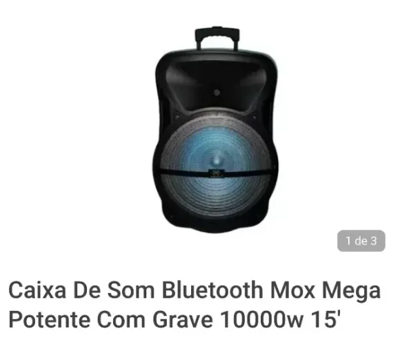 Caixa De Som Bluetooth Mox MO-TS1545 Mega Potente Com Grave 10000w 15'