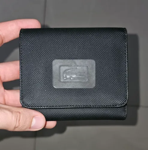 Carteira Lacoste Trifold Medium Preta