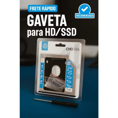 Adaptador Case Caddy 9.5mm Ssd Sata 2.5 Gaveta Notebook - Expanda o