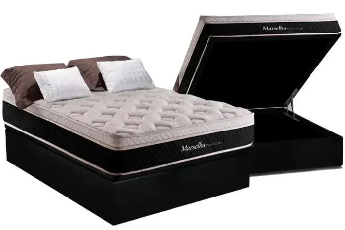 Conjunto: box com baú + colchão Herval Marselha- casal 138X188X71