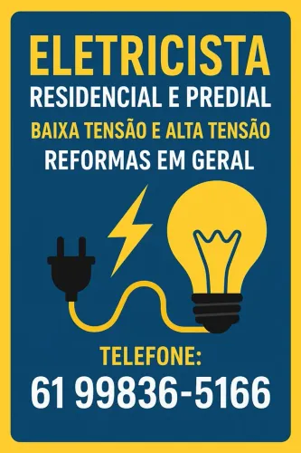 Eletricista Residencial e Predial e Reformas em Geral